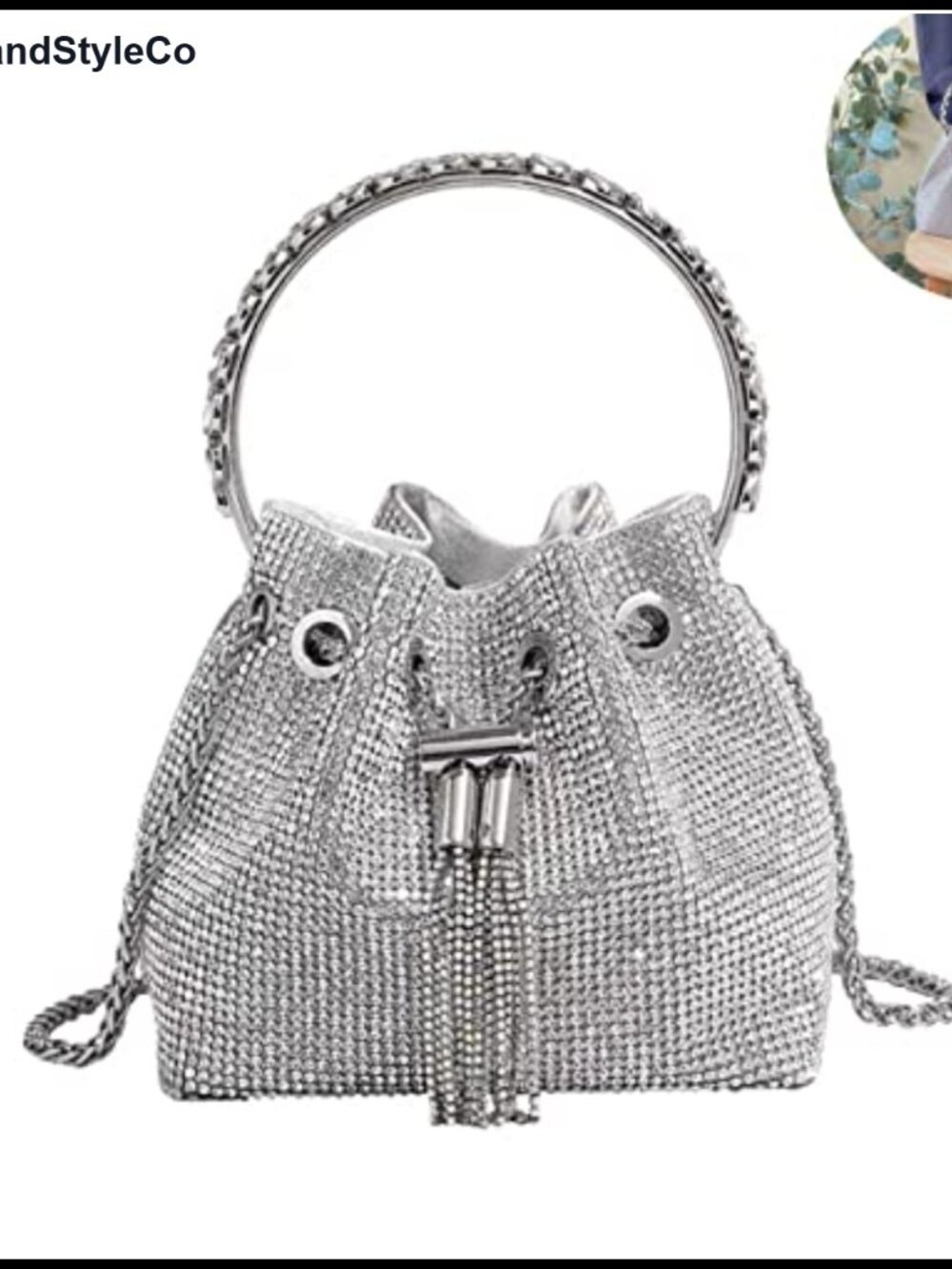 Rhinestone Evening Clutch Crossbody Bag Wristlet Party Prom Wedding Purse